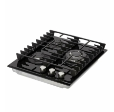 Газовая варочная панель KRONA HAGEL 45 BL W, 3 конфорки, газ-контроль, электроподжиг, черный в ДНР