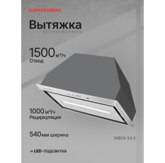Вытяжка кухонная встраиваемая Kuppersberg INBOX 54 X (Модификация 2025 года) в ДНР