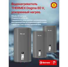 Водонагреватель накопительный THERMEX Dogma 80 V бак нержавейка, ускоренный нагрев. в ДНР