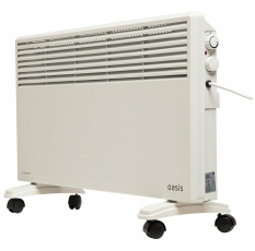 Конвектор Oasis KM-20, 1000/2000 Вт, до 25 м², колеса в комплекте, белый в ДНР