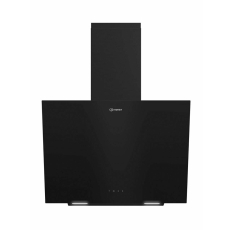 Наклонная вытяжка Indesit INHV 6FLM BL, 60 см, 408 м3/ч, 155 Вт, 3 скорости, таймер, режимы отвода и рециркуляции, светодиодная подсветка, черная в ДНР