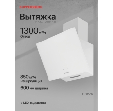 Вытяжка кухонная наклонная Kuppersberg F 605 W (Модификация 2025 года) в ДНР