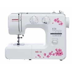 Швейная машина Janome MX-55, качающийся челнок, 15 швейных операций, подсветка, белая/розовая в ДНР
