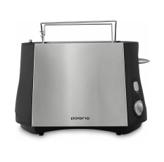 Тостер Polaris PET0812A черный/матовый, мощность 800Вт, 2 отсека, 6 режимов работы в ДНР