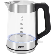 Чайник электрический Rondell RDE-1008, 2200Вт, 1.7 л, прозрачный в ДНР