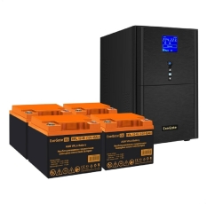 Exegate EX296887RUS Комплект ИБП EX295991RUS + батарея 45Ач EX285666RUS 4шт (инвертор, синус, для котла) SineTower SZ-5000. LCD. AVR.2SH.1C13. T. RJ. USB <5000VA/4000W, чистый синусоида, LCD дисплей, AVR, в ДНР