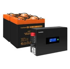 Exegate EX297433RUS Комплект ИБП EX295994RUS + батарея 55Ач EX285652RUS 2шт (инвертор, синус, для котла, PF=1, настенный) ExeGate IdealSine SR-1500. LCD.2SH <1500VA/1500W, чистая синусоида, цветной LCD в ДНР