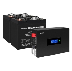 Exegate EX297434RUS Комплект ИБП EX295994RUS + батарея 55Ач EX285667RUS 2шт (инвертор, синус, для котла, PF=1, настенный) ExeGate IdealSine SR-1500. LCD.2SH <1500VA/1500W, чистая синусоида, цветной LCD в ДНР