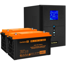 ИБП + батарея ExeGate SineTower SZ-2000. LCD. AVR.3SH.1C13. USB + 2x HRL 12-120 (120Ач) (EX296853RUS) в ДНР