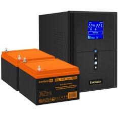 ИБП + батарея ExeGate SineTower SZ-2000. LCD. AVR.3SH.1C13. USB + 2x HRL 12-26 (26Ач) (EX296836RUS) в ДНР