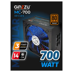 Блок питания Ginzzu MC800 14CM 80 PLUS Bronze модульный, черный. в ДНР
