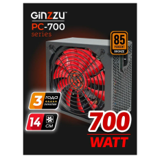Блок питания Ginzzu PC700 14CM 80+, черный, Гарантия 3 года. в ДНР
