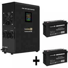 Комплект ExeGate FineSine SX-2500. LCD. AVR.2SH ИБП EX296002RUS + батарея 120Aч EX282988RUS 2шт, черный в ДНР