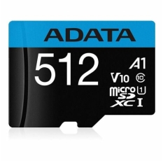 Карта памяти microSDXC UHS-I A-Data Premier Pro 512 ГБ, 100 МБ/с, 1X, Class 10, AUSDX512GUICL10A1-RA1, переходник SD в ДНР