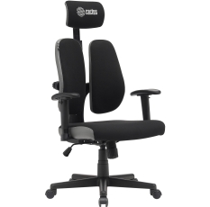 Кресло Cactus CS-CHR-MC03-BKGY черный/серый с подголов. крестов. пластик пластик черный в ДНР