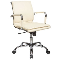 Кресло руководителя Бюрократ Ch-993-Low, обивка: эко. кожа, цвет: слоновая кость в ДНР