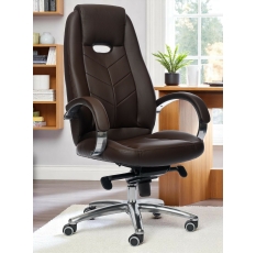 Кресло компьютерное офисное для руководителя Aura, экокожа, коричневый в ДНР