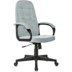Кресло руководителя Бюрократ CH 002 Fabric серо-голубой Light-28 крестов. пластик в ДНР