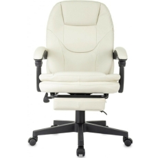 Кресло руководителя Бюрократ CH-868N-BF слоновая кость эко. кожа крестов. пластик подст. для ног в ДНР