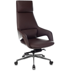 Бюрократ Кресло руководителя Бюрократ _DAO-2 коричневый кожа с подголов. крестов. алюминий в ДНР