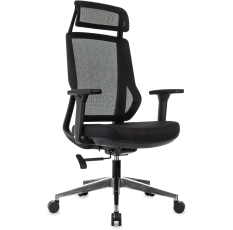 Бюрократ Кресло руководителя Бюрократ MC-412N-H черный сетка/ткань с подголов. крестов. металл хром в ДНР