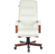 Бюрократ Кресло руководителя Бюрократ T-9927Walnut слоновая кость кожа крестов. металл/дерево в ДНР