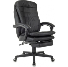 Кресло руководителя Бюрократ T-9950MSG-F черный эко. кожа крестов. пластик подст. для ног в ДНР
