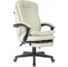 Кресло руководителя Бюрократ T-9950MSG-F слоновая кость эко. кожа крестов. пластик подст. для ног в ДНР