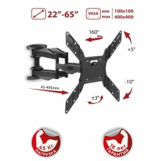 Кронштейн для телевизора настенный наклонно-поворотный Arm Media COBRA-45 / до 65 дюймов / vesa 400x400 в ДНР