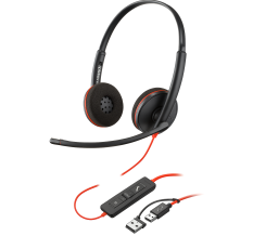 Наушники Poly Blackwire 3220 8X228A6, с микрофоном, проводные, накладные, черные в ДНР