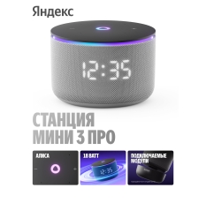 Умная колонка Яндекс Станция Мини 3 Про с Алисой, Zigbee™, 18 Вт, серый в ДНР