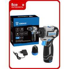 Дрель-шуруповерт аккумуляторная бесщеточная компактная DEKO Loner 12V PRO со съёмным патроном, 12В, 1x3.0Ач 085-1121 в ДНР
