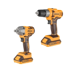 INGCO Набор аккумуляторных инструментовт Li-Ion 2шт Ingco COSLI230702 (шуруповерт INGCO CDLI200528, гайковерт INGCO CIWLI2038, 2 акк, ЗУ, Сумка) в ДНР