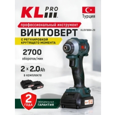 Профессиональный бесщеточный винтоверт аккумуляторный KLPRO KLDV18BH-20 18 v / 2.0 ah 220 Hm в ДНР