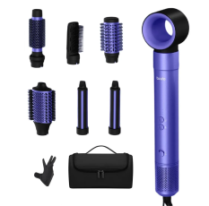 Фен щётка с ионизацией Tuvio HBI1415 фиолетовый, + подарок органайзер чёрный и термоперчатка в ДНР