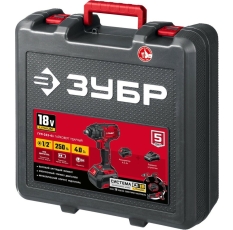 ЗУБР 18В, 1 АКБ (4Ач), в кейсе, гайковерт ударный. ГУЛ-255-41 ( ГУЛ-255-41 ) в ДНР