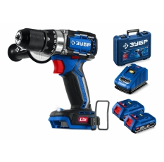 Дрель-шуруповерт ЗУБР, 20 В, 70 Н м, 2 АКБ LMS (2 А ч), бесщеточная, кейс, профессиональная DB-70-22 в ДНР