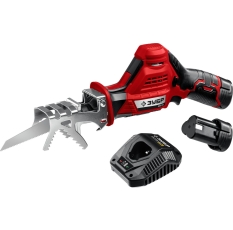 ЗУБР С1-12, 12 В, 80 мм, 2 АКБ (2 А·ч), сабельная пила (СПЛ-125-22) в ДНР