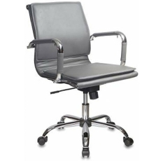 Кресло руководителя Бюрократ CH-993-Low/grey низкая спинка серый искусственная кожа крестовина хром в ДНР