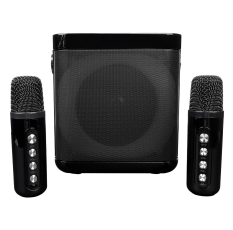 Переносная караоке система [TRS2406] iconBIT [K702B] Колонка 10Вт, 2 микрофона Bluetooth, подсвктка, с аккумулятор в колонке 1500mah и микрофонах, 16*12*16.7 CM, цвет черный в ДНР