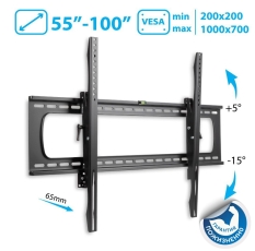 Кронштейн для ТВ KROMAX STAR PRO-112 black (max VESA 300x300 мм, настенный, наклонный, max 103 кг) (20252) в ДНР