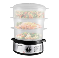 Пароварка Centek CT-1457, 800Вт, 9 л, 3 яруса, нержавеющая сталь, пластик, серебристая в ДНР