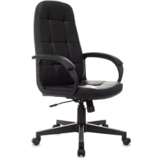 Кресло руководителя Бюрократ CH 002 черный эко. кожа крестов. пластик в ДНР