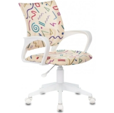 Кресло детское Бюрократ BUROKIDS 1 W песочный Sticks 02 крестов. пластик пластик белый в ДНР