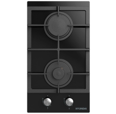 Газовая варочная панель Hyundai HHG 3235 BG 29 см, 2 конфорки электроподжиг, черный в ДНР