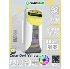Корпус для ПК GAMEMAX Cute OWL W-Y (Бело-желтый, Midi-Tower Micro-ATX , Mini-ITX CPU 140мм VGA 295мм 1*USB3.0 + 2*USB2.0, 2*120мм) в ДНР