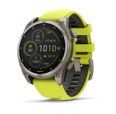 Смарт-часы Garmin Fenix 8,(47 мм) Solar, Sapphire Titanium with AMP yellow/graphite silicone band, 010-02906-21 в ДНР