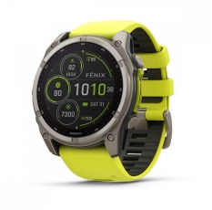 Garmin Fenix 8 51 мм Solar, Sapphire, титановый серый с желтым ремешком Европа/Русский язык (010-02907-21) в ДНР
