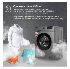Стиральная машина KRAFT KF-MDS6107G, с фронтальной загрузкой, с паром, 6кг, 1000об/мин в ДНР