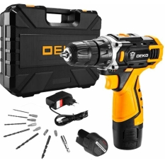 Аккумуляторная дрель-шуруповерт DEKO DKCD12FU-Li SET3 в кейсе + оснастка 13 шт, 2*2,0 А·ч 063-4173 в ДНР